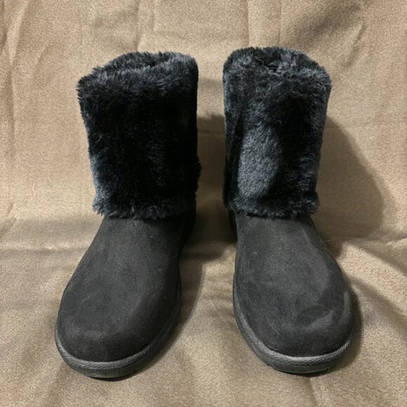 8.5 suede and faux fur faux lace up boots - Picture 1 of 9